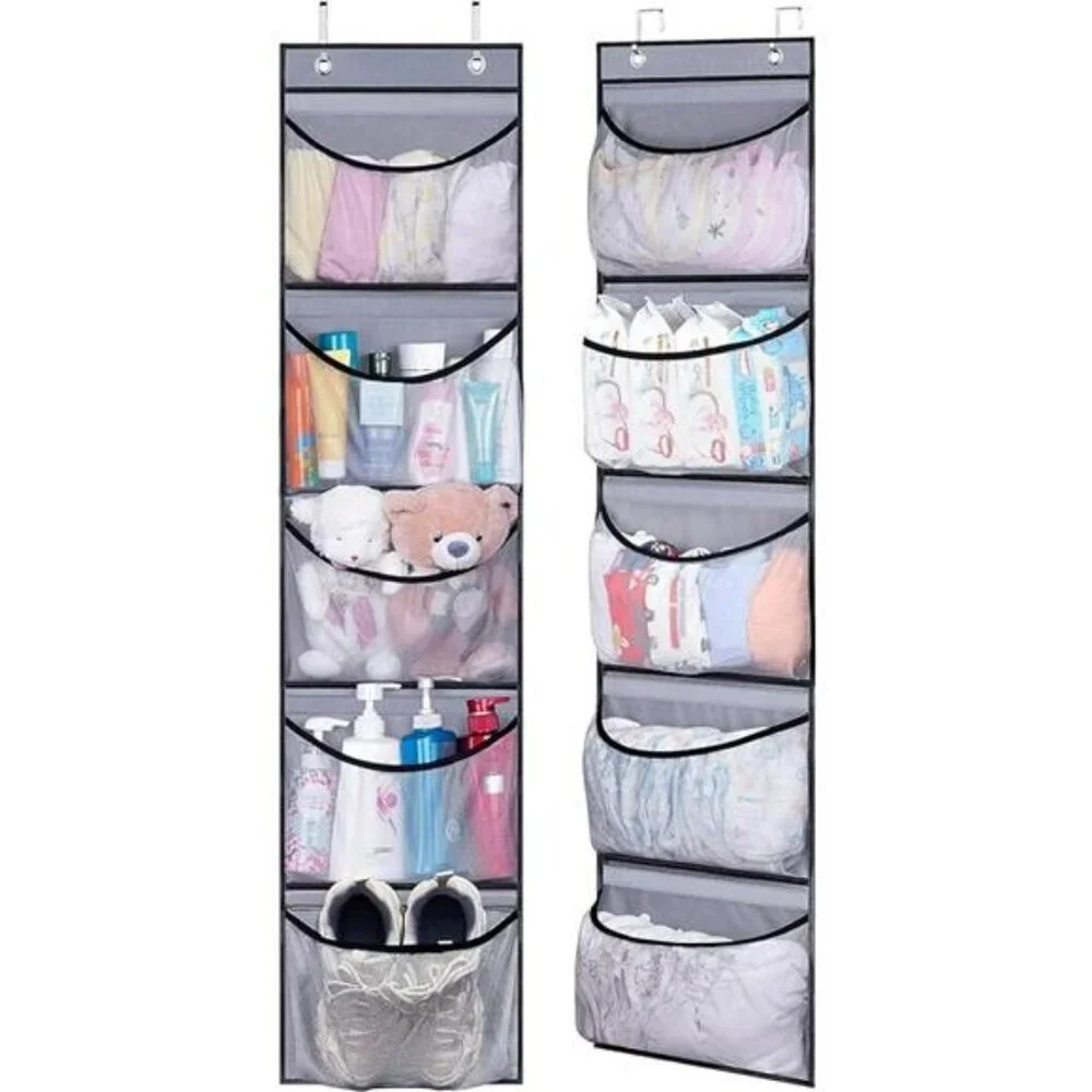 Over Door Hanging Organizer with Pockets Closet Storage Shelves 2 Pack